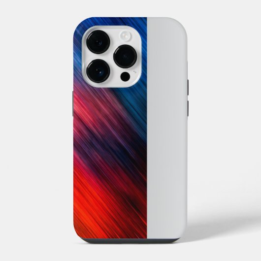 赤い青の抽象芸術 iPhoneケース (裏面)