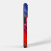 赤い青の抽象芸術 iPhoneケース (右側面)