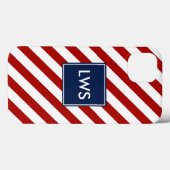 赤い青の斜めのストライプ Case-Mate iPhoneケース (裏面 (横))