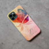 赤い青の曲線フローラの署名モノグラムの Case-Mate iPhoneケース