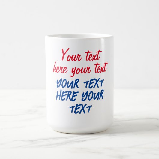 赤い青の書道ここに文字を置き換えるスローガン コーヒーマグカップ (中央)