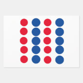 赤い青の水玉模様パターン白カラフル明 ラッピングペーパーシート (正面3)