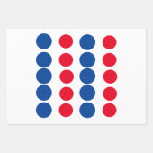 赤い青の水玉模様パターン白カラフル明 ラッピングペーパーシート (正面2)