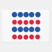 赤い青の水玉模様パターン白カラフル明 ラッピングペーパーシート (正面)