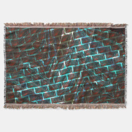 赤い青の汚れ、傷、グリッドまたはレンガ効果 スローブランケット