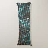 赤い青の汚れ、傷、グリッドまたはレンガ効果 ボディピロー (正面縦)