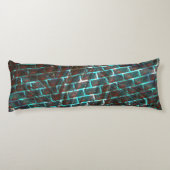 赤い青の汚れ、傷、グリッドまたはレンガ効果 ボディピロー (裏面)