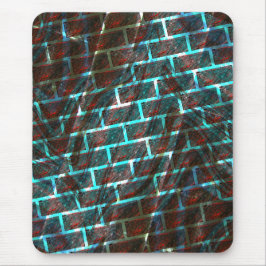 赤い青の汚れ、傷、グリッドまたはレンガ効果 マウスパッド