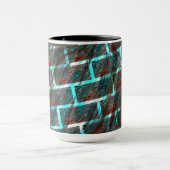 赤い青の汚れ、傷、グリッドまたはレンガ効果 マグカップ (中央)