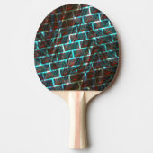 赤い青の汚れ、傷、グリッドまたはレンガ効果 卓球ラケット (正面)