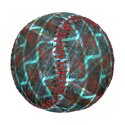 赤い青の汚れ、傷、グリッドまたはレンガ効果 野球ボール (アングル)