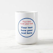 赤い青の白ここにテキストを置き換えるスローガン コーヒーマグカップ (中央)