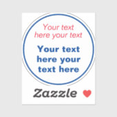 赤い青の白ここにテキストを置き換えるスローガン シール (シート)