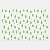 赤い青の緑に一致するクリスマスツリーのパターン ラッピングペーパーシート (正面)