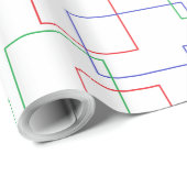 赤い青の緑の正方形と長方形の抽象芸術 ラッピングペーパー (ロールコーナー)