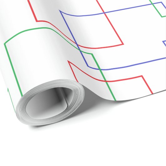 赤い青の緑の正方形と長方形の抽象芸術 ラッピングペーパー (ロールコーナー)