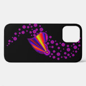 赤い青の虹のハートと星の黒 Case-Mate iPhoneケース (裏面 (横))