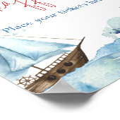 赤い青の赤航海のちゃんシャワーおむつラッフル ポスター (角)