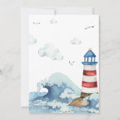 赤い青の赤航海のちゃんシャワー 招待状 (裏面)