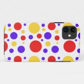 赤い青の黄色い円のドット Case-Mate iPhoneケース (裏面(横))