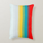 赤い青の黄色の白いグレーの抽象芸術パターユニークン アクセントクッション (裏面(縦))