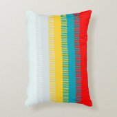 赤い青の黄色の白いグレーの抽象芸術パターユニークン アクセントクッション (正面(垂直))