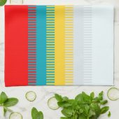 赤い青の黄色の白いグレーの抽象芸術パターユニークン キッチンタオル (折り畳み)