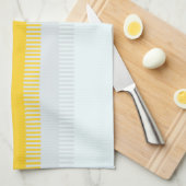 赤い青の黄色の白いグレーの抽象芸術パターユニークン キッチンタオル (四つ折り)