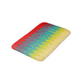 赤い青の黄色の白いジグザグ バスマット (アングル)