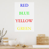 赤い青の黄色の緑 ポスター (キッチン)