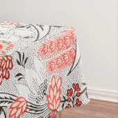 赤い青の黄色の野生の花チューリップ葉、フローラ テーブルクロス (インサイチュ)