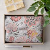 赤い青の黄色の野生の花チューリップ葉、フローラ 薄葉紙 (ギフト)