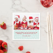 赤い青は、メリーな%PIPE%の休日の写真の紙ナプキンです スタンダードカクテルナプキン (インサイチュ)