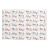 赤い青カラフル紫のヨガが枕カバーをポーズ 枕カバー (裏面-左)