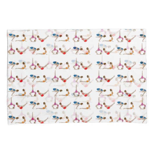 赤い青カラフル紫のヨガが枕カバーをポーズ 枕カバー (正面右)