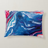 赤い青大理石テクスチャ アクセントクッション (裏面)