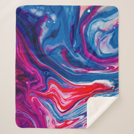 赤い青大理石テクスチャ シェルパブランケット (正面)