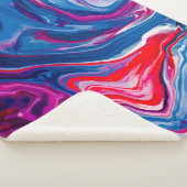 赤い青大理石テクスチャ シェルパブランケット (3/4)