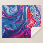 赤い青大理石テクスチャ シェルパブランケット (正面(横))