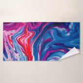 赤い青大理石テクスチャ バスタオル (バスタオル)