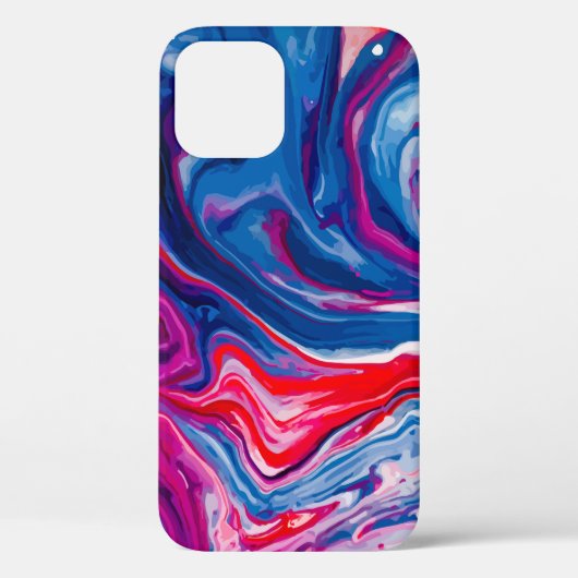 赤い青大理石テクスチャ Case-Mate iPhoneケース (裏面)