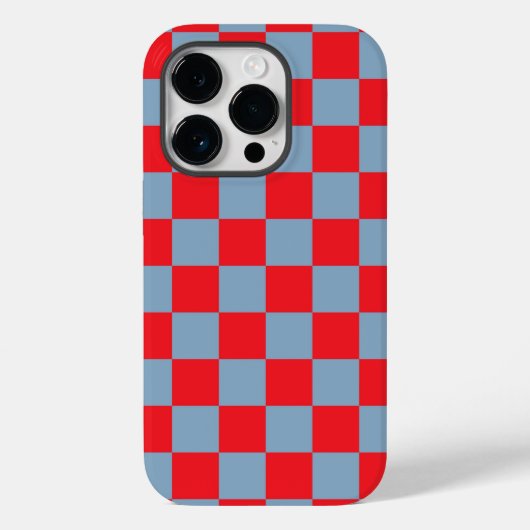 赤い青市松模様にいギンガムパターン Case-Mate iPhoneケース (裏面)