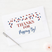 赤い青感謝していの紙吹雪 長方形シール (封筒)