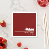 赤い青無地の色プレーン、Aqiqah赤ちゃんシャワー スタンダードカクテルナプキン (インサイチュ)