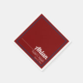 赤い青無地の色プレーン、Aqiqah赤ちゃんシャワー スタンダードカクテルナプキン (角)