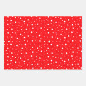 赤い青緑の白い星-完璧なクリスマス ラッピングペーパーシート (正面)