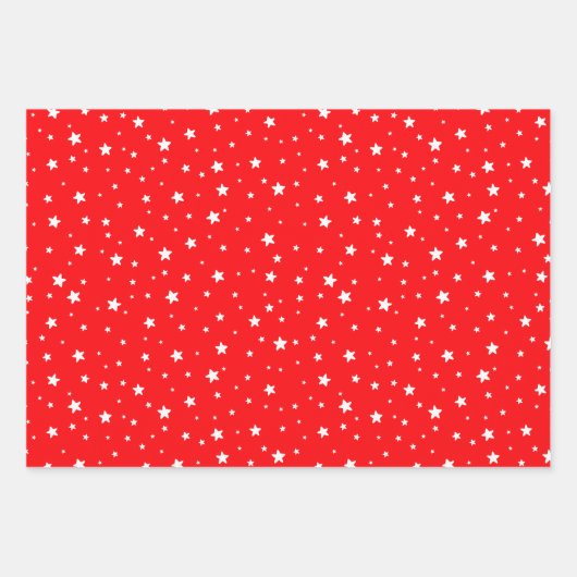 赤い青緑の白い星-完璧なクリスマス ラッピングペーパーシート (正面)