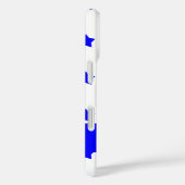 赤い青色の星模様の白い背景のパーソナライズ Case-Mate iPhoneケース (裏面 / 右)