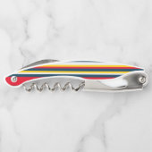 赤い青色の黄色の均一ストライプ ソムリエナイフ (裏面)