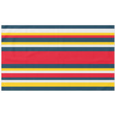 赤い青色の黄色の均一ストライプ テーブルクロス (正面(横))